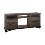 Loft Brown 2 Drawer 2 Door Fireplace TV Stand 70"