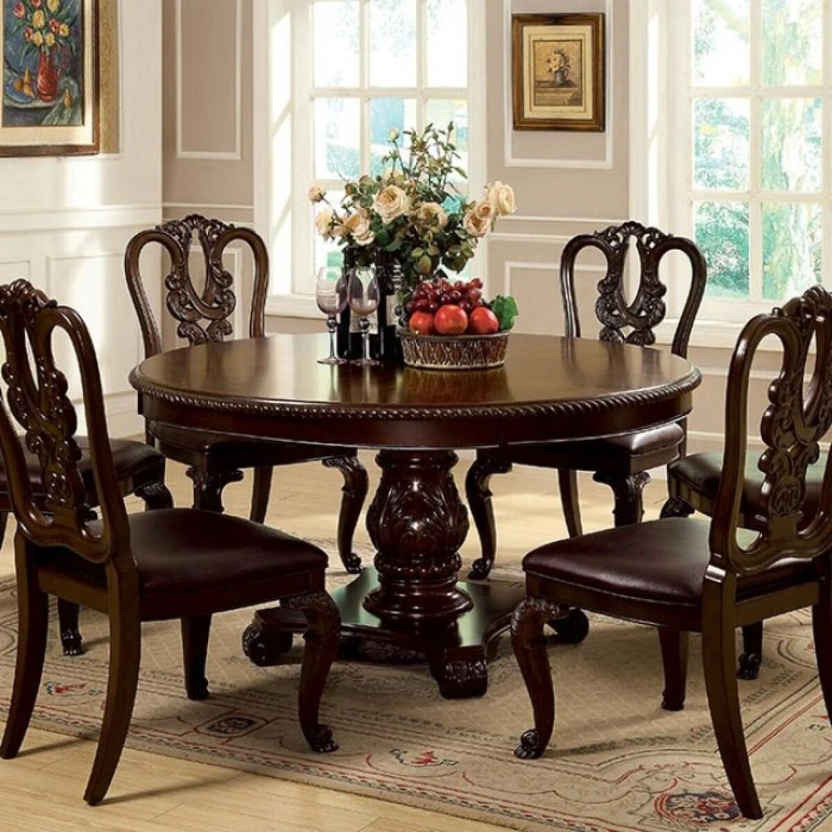 3c75273aa83b40c7c70032a4282e9ca8 Bellagio 5 Pc Dining Table Set (Wooden Chairs) - Image 1