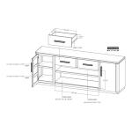 Balam 2 Drawer & 2 Door TV Stand, 80" for Fireplace - Image 12