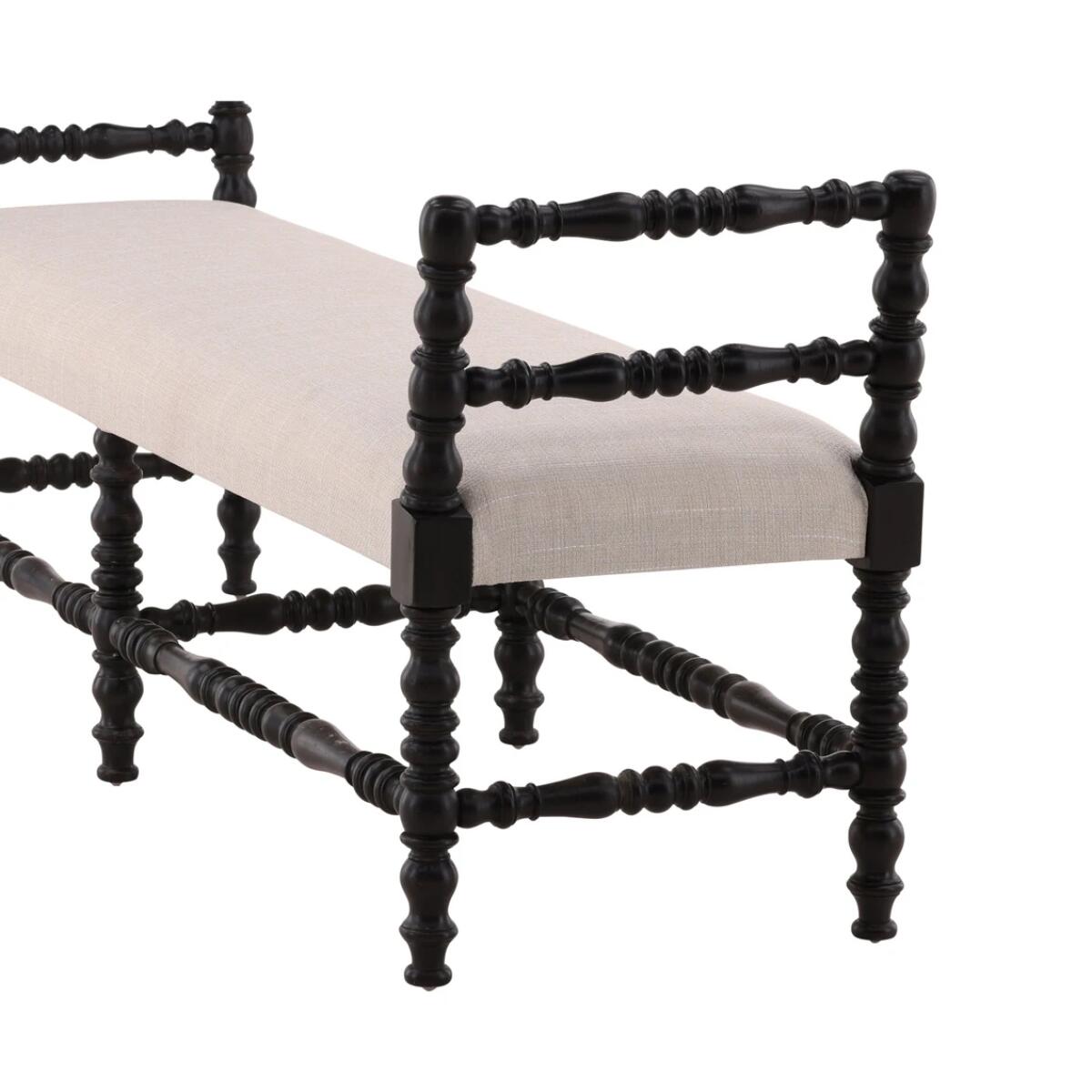 Black Martini Turned Leg Bench - Image 5