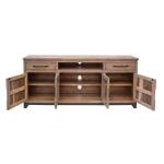 Natural Parota 2 Drawer 2 Door 2 Glass Door 70" TV Stand - Image 4