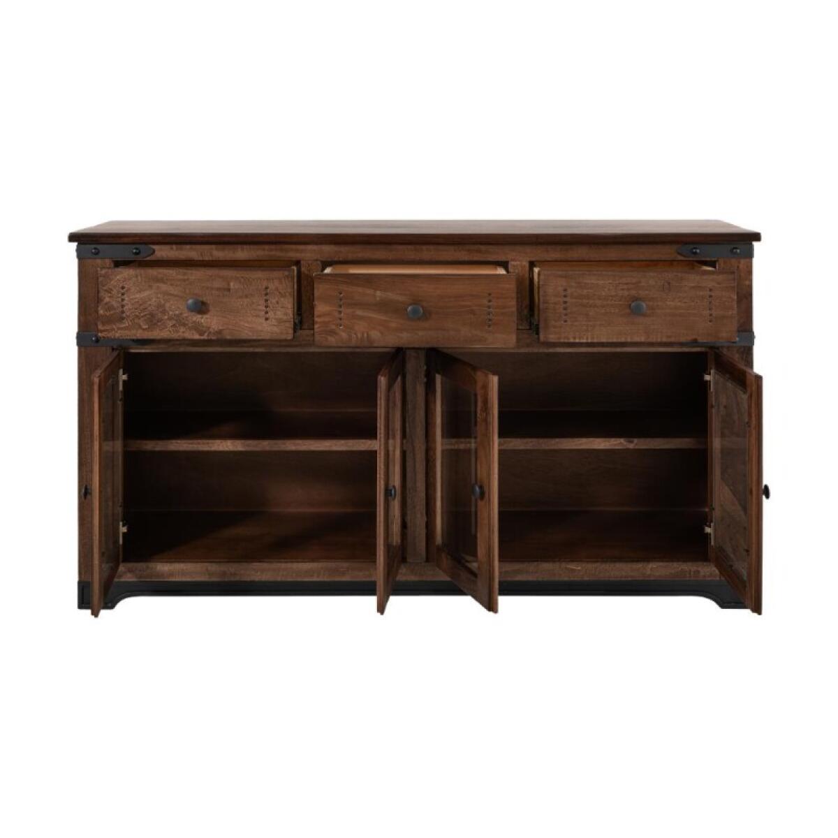 Parota 3 Drawer 4 Glass Doors 70" Console - Image 5