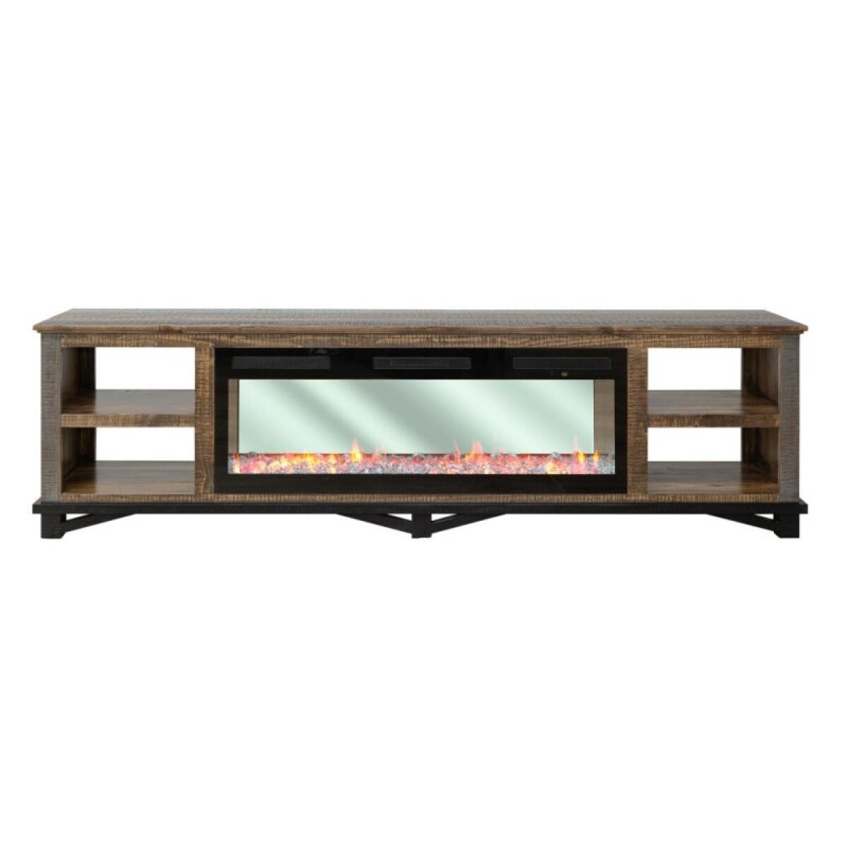 Loft Brown 4 Shelves Fireplace TV Stand - Image 4