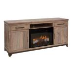 Natural Parota 2 Drawer 2 Door Fireplace TV Stand