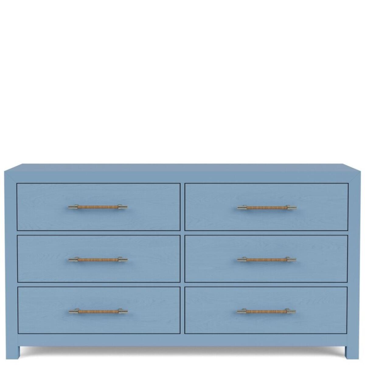 Rosalie 66" 6-Drawer Dresser-Blue - Image 4