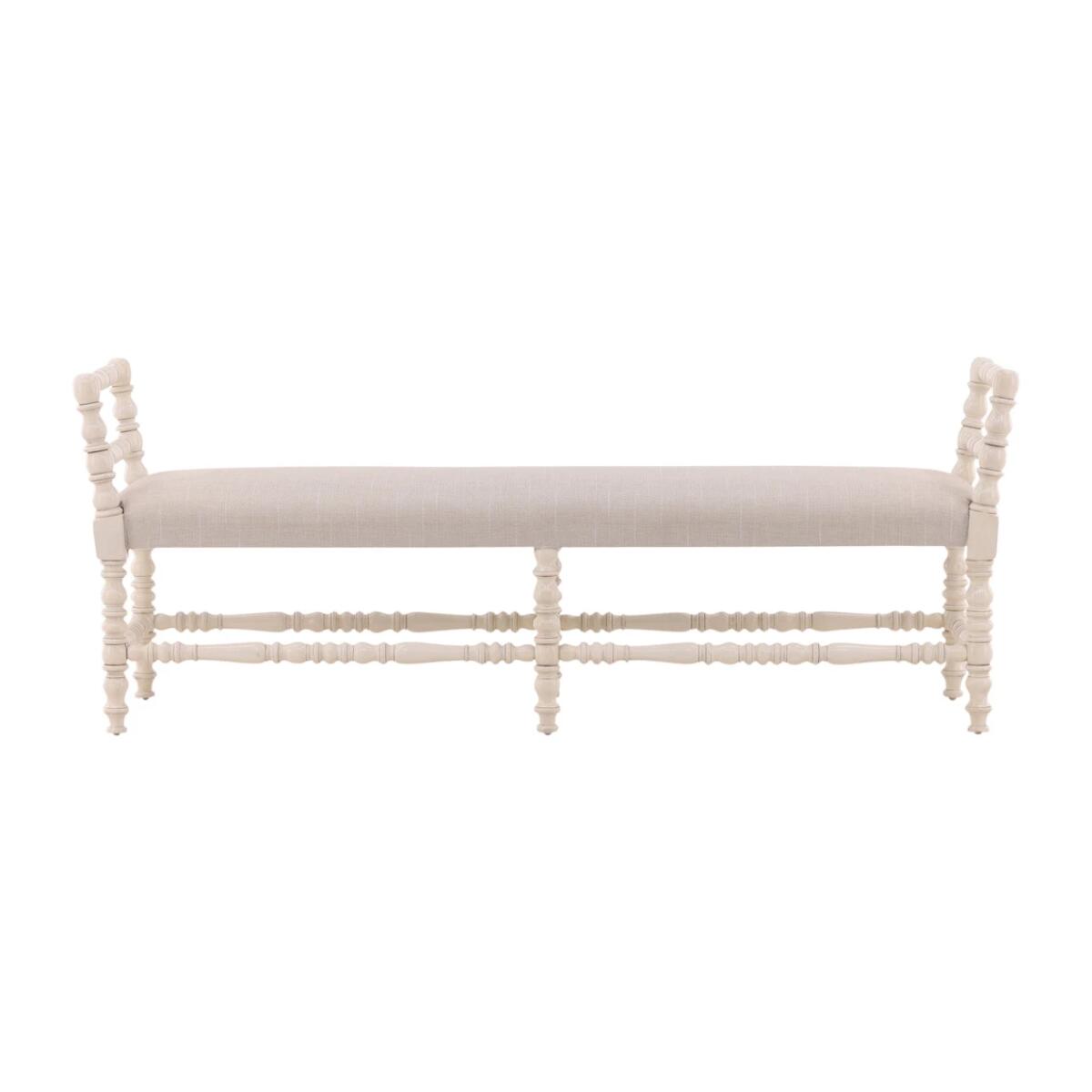 Cream Martini Turned Leg Bench - Image 3