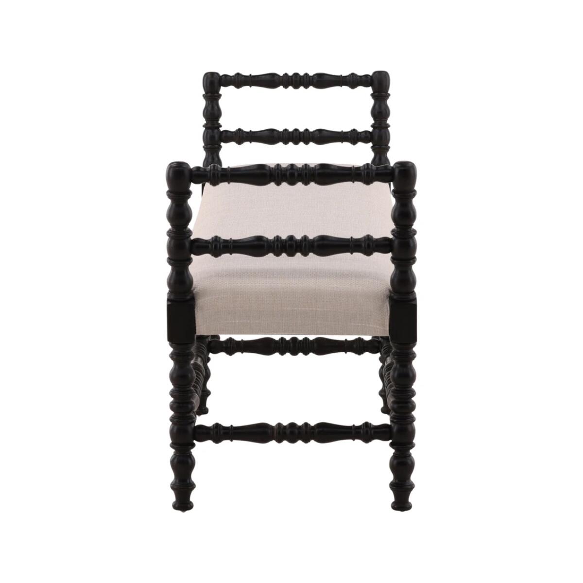 Black Martini Turned Leg Bench - Image 4