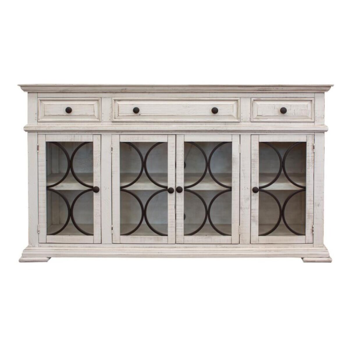 Bonanza 4 Glass Doors 3 Drawers Console - Image 2