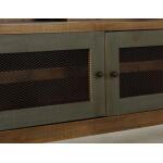 Antique 3 Drawer, 2 Iron Mesh Doors 62" TV Stand - Image 7