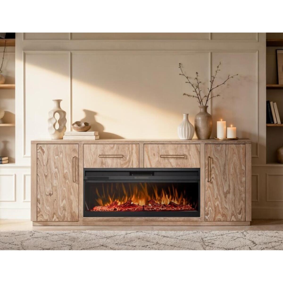 Balam 2 Drawer & 2 Door TV Stand, 80" for Fireplace - Image 6
