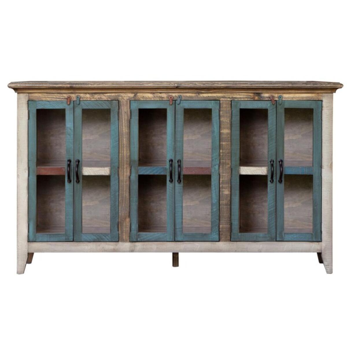 Antique 6 Glass Doors 73" Console - Image 2