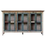 Antique 6 Glass Doors 73" Console