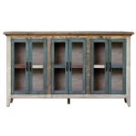 Antique 6 Glass Doors 73" Console