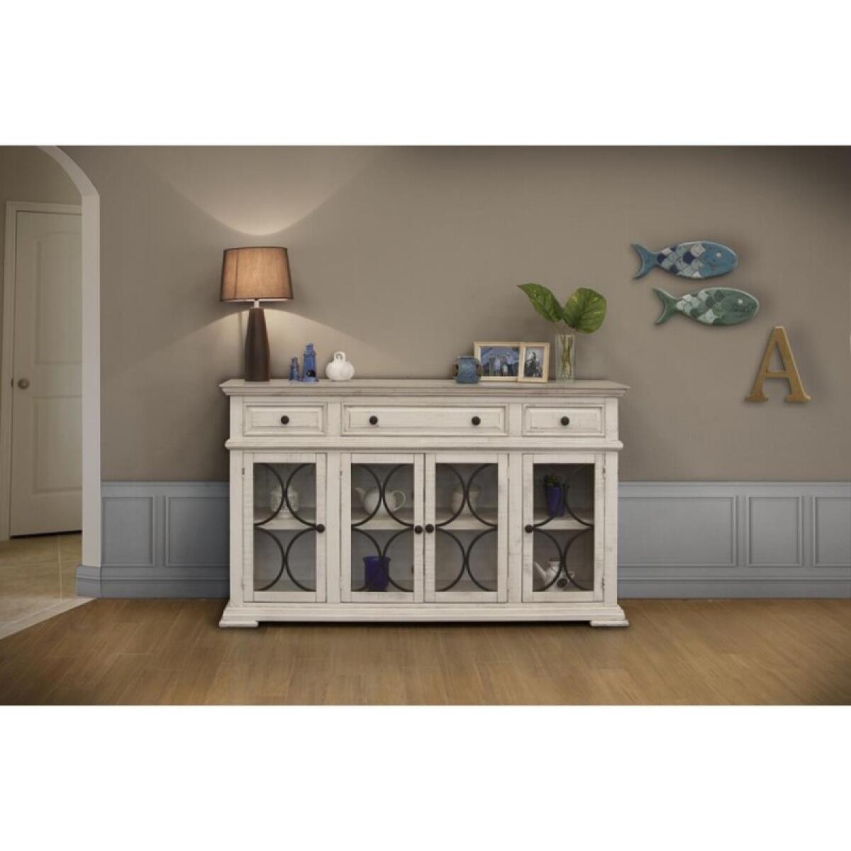Bonanza 4 Glass Doors 3 Drawers Console - Image 5