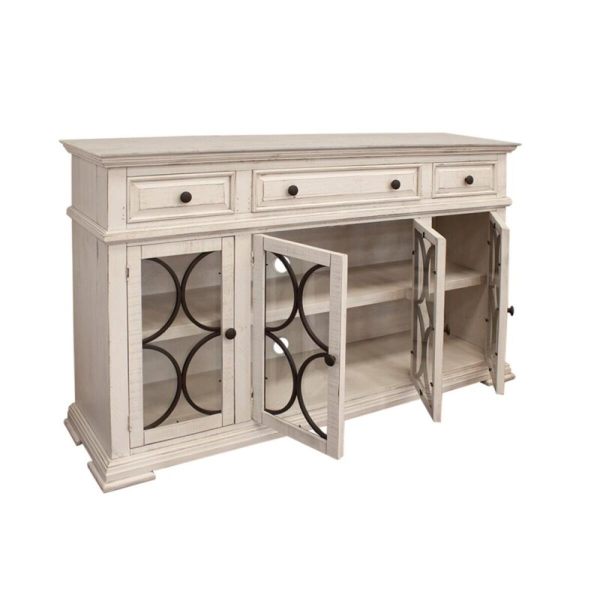 Bonanza 4 Glass Doors 3 Drawers Console - Image 4