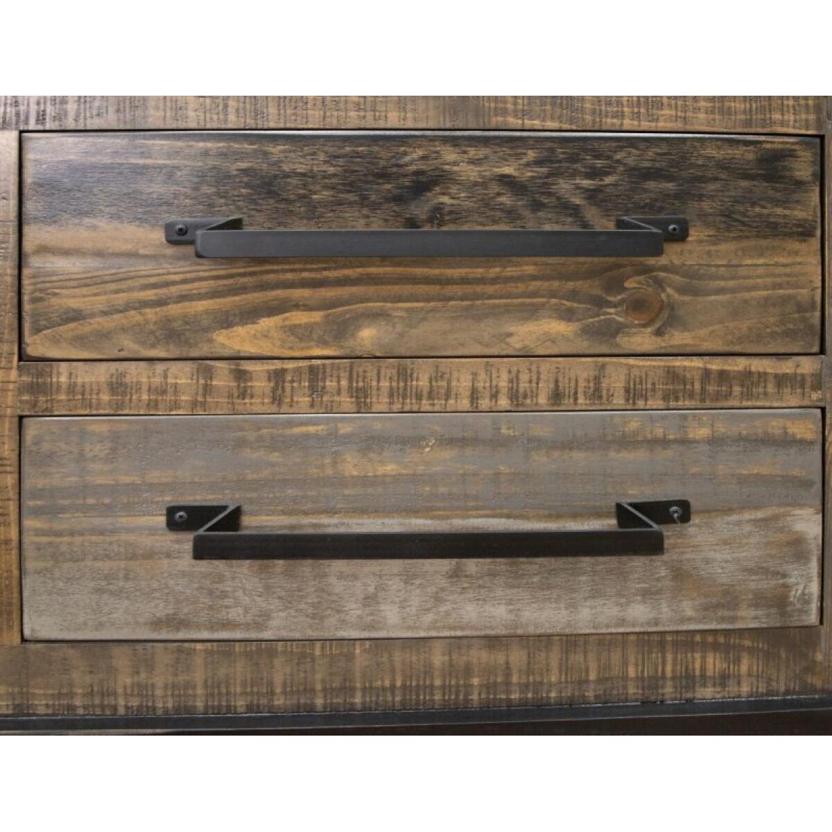 Loft Brown 2 Drawer, 4 Doors 76" TV Stand - Image 7