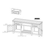 Dutton 2 Drawer, 2 Door, TV Stand for electric fireplace - Image 14