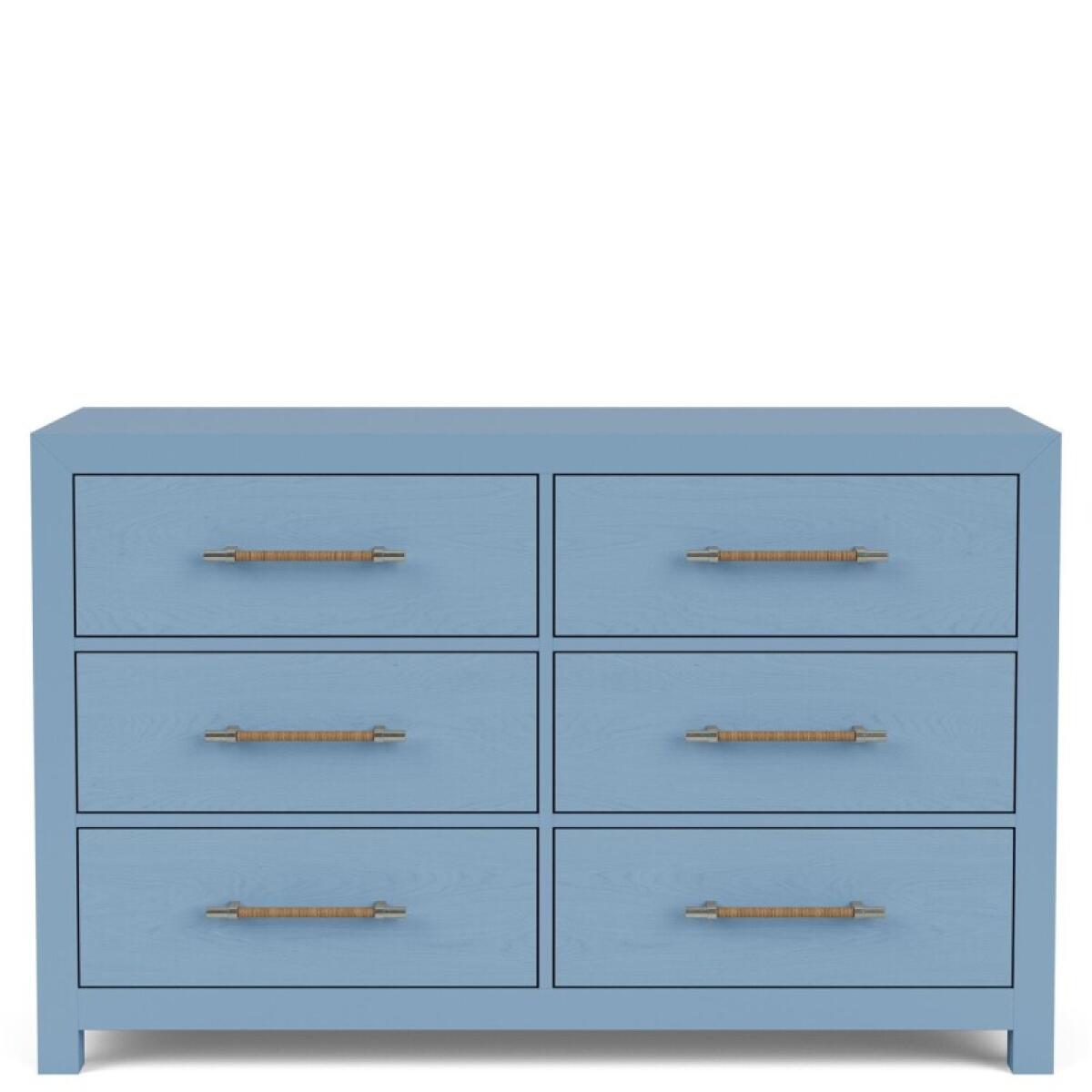 Rosalie 56" 6-Drawer Dresser-Blue - Image 3