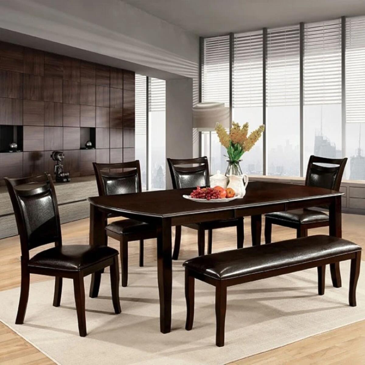 Woodside 6 Pc Dining Table Set w/ Bench - Image 2