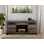 Loft Brown 2 Drawer 2 Door Fireplace TV Stand 70" - Image 5