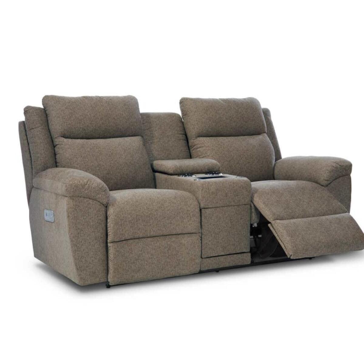 Joel Power Reclining Loveseat W/ Headrest, Lumbar & Console - Image 7