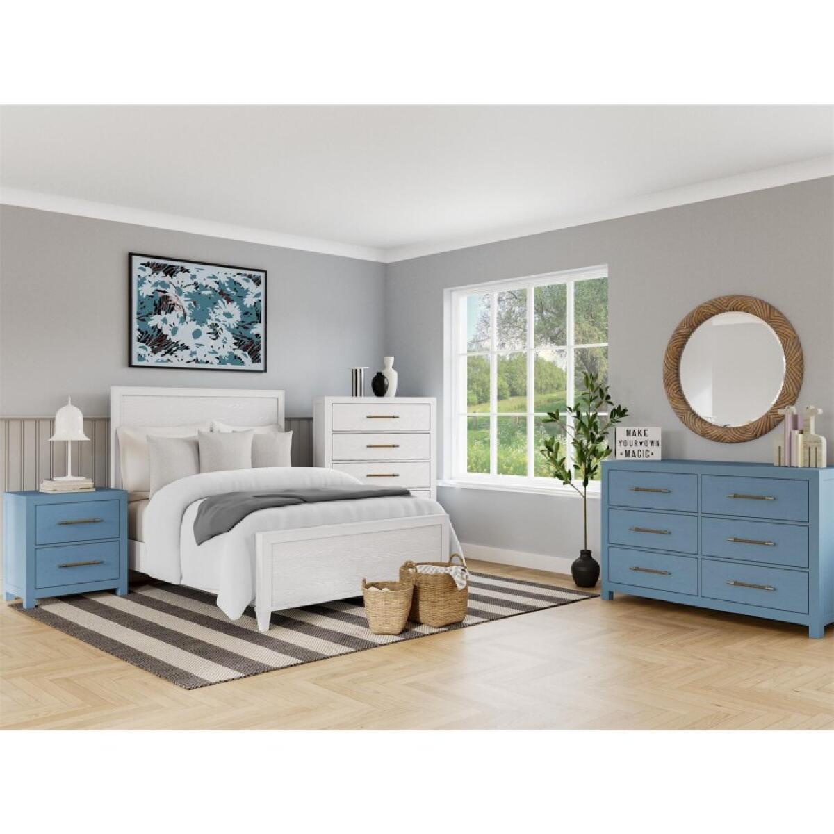 Rosalie 56" 6-Drawer Dresser-Blue - Image 6