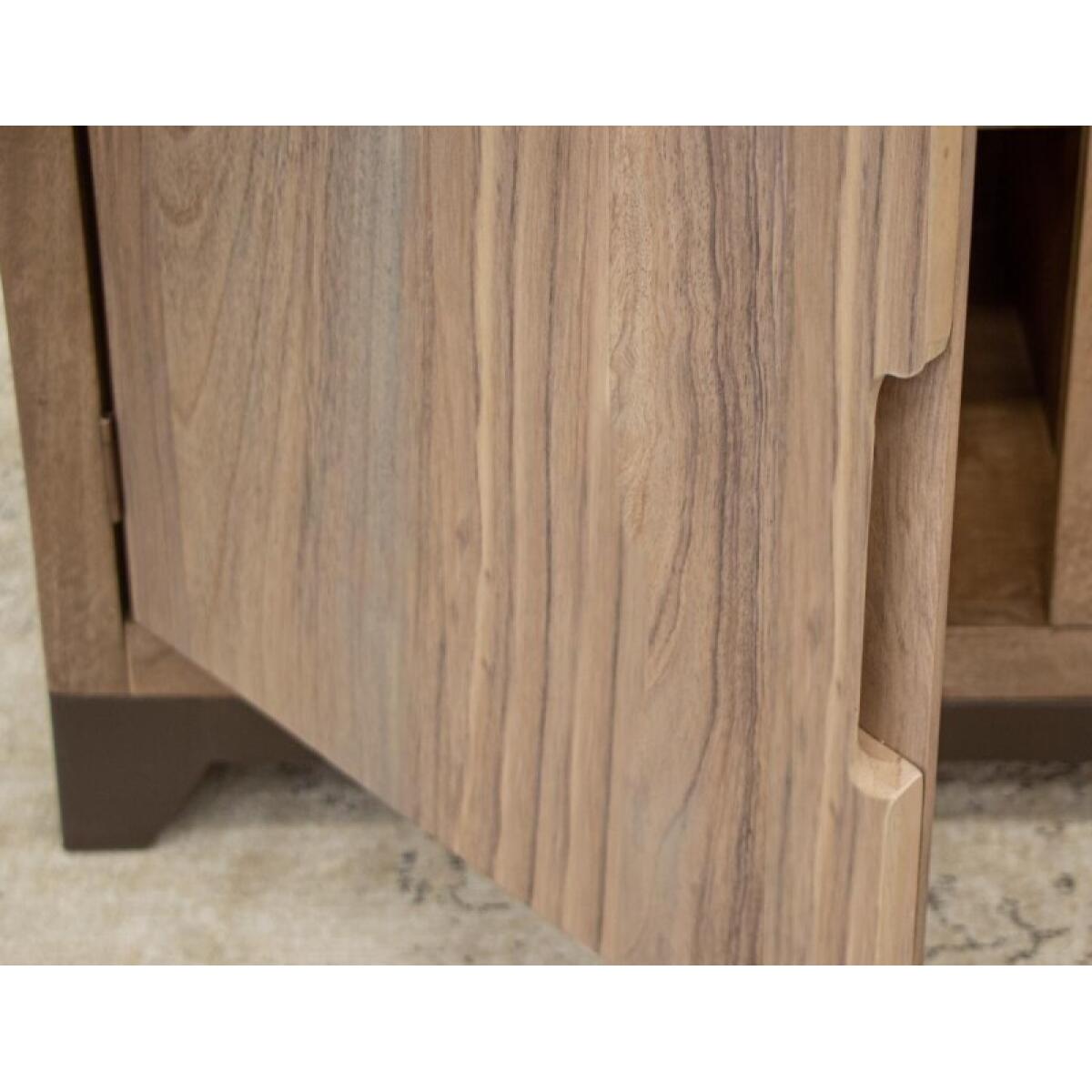 Natural Parota 2 Drawer 2 Door Fireplace TV Stand - Image 5
