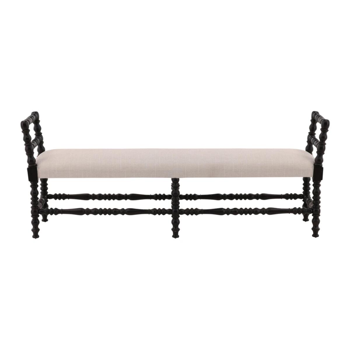 Black Martini Turned Leg Bench - Image 3