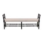 Black Martini Turned Leg Bench - Image 3