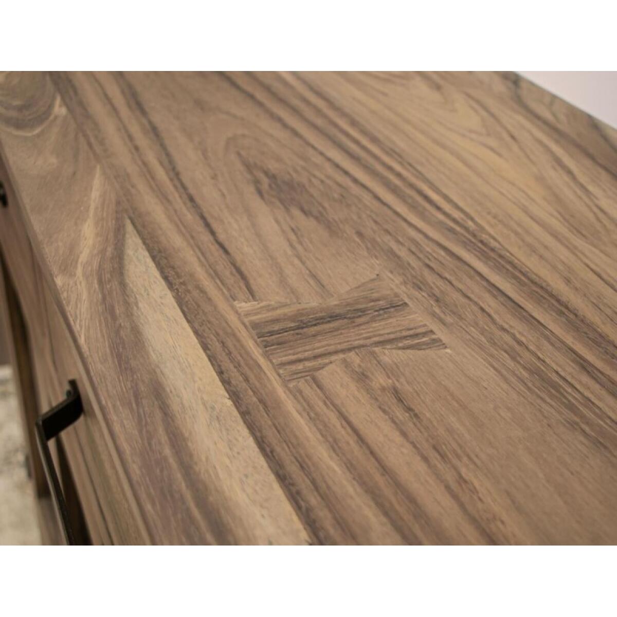 Natural Parota 3 Drawer 4 Glass Doors Console - Image 6