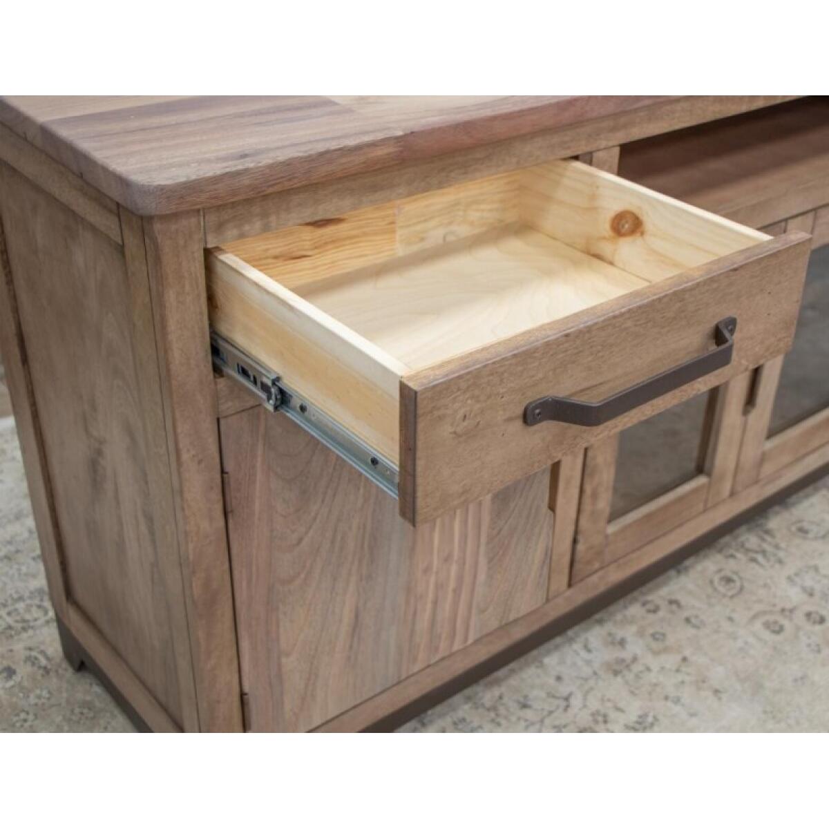 Natural Parota 2 Drawer 2 Door 2 Glass Door 70" TV Stand - Image 10
