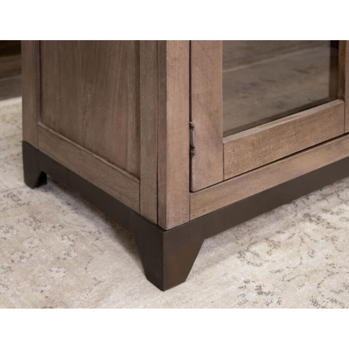 Natural Parota 3 Drawer 4 Glass Doors Console - Image 8