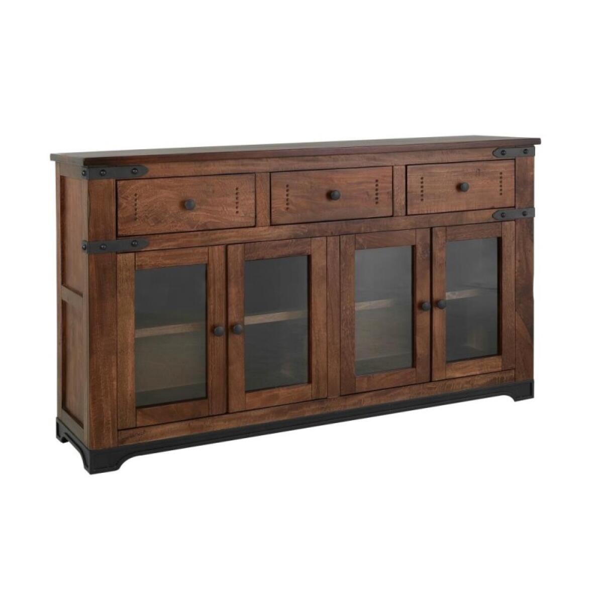 Parota 3 Drawer 4 Glass Doors 70" Console - Image 3