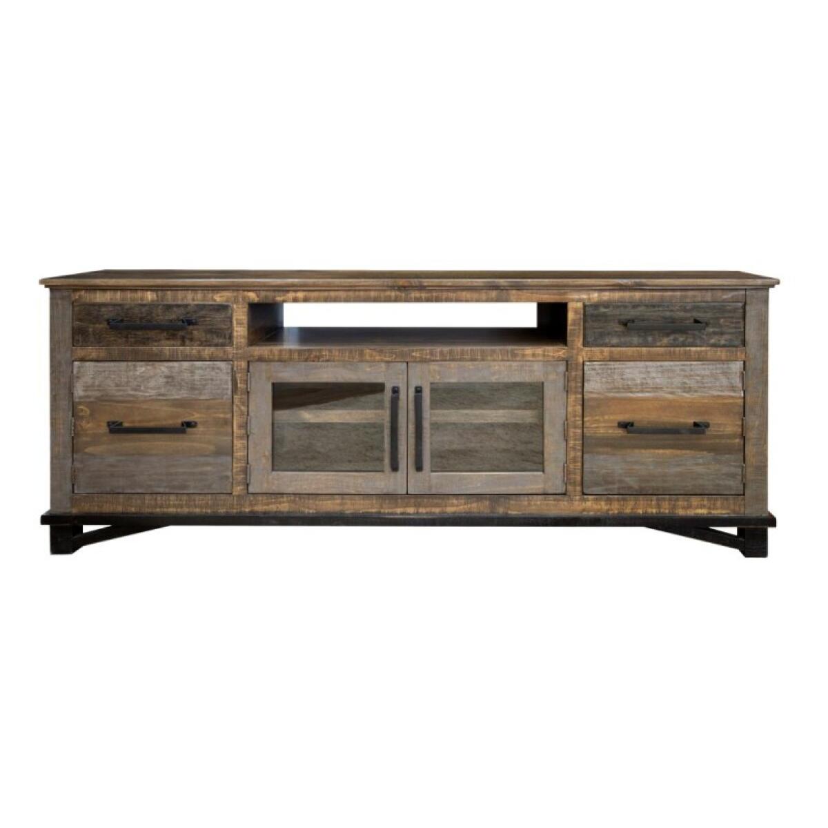Loft Brown 2 Drawer, 4 Doors 76" TV Stand - Image 2