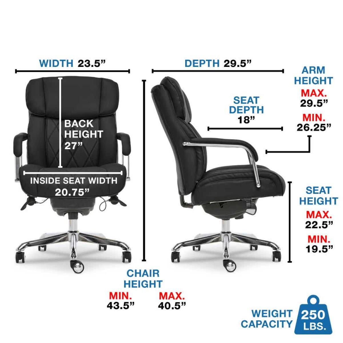 Sutherland Quilted Leather Office Chair, Jet Black - 44813A-LZB - Image 13