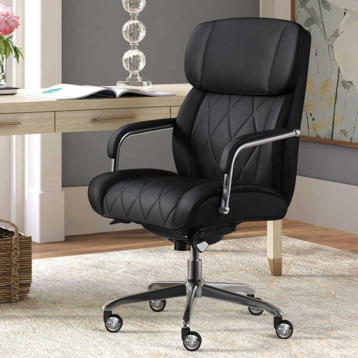 Sutherland Quilted Leather Office Chair, Jet Black - 44813A-LZB - Image 3