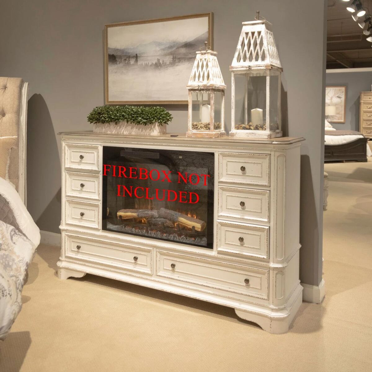 Fireplace TV Consoles 8 Drawer Fireplace Dresser - Image 2