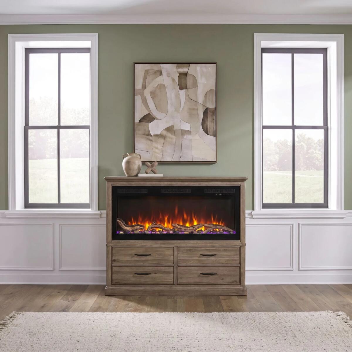Fireplace TV Consoles 866 4 Drawer Chest w/ Fire FTS - Image 2