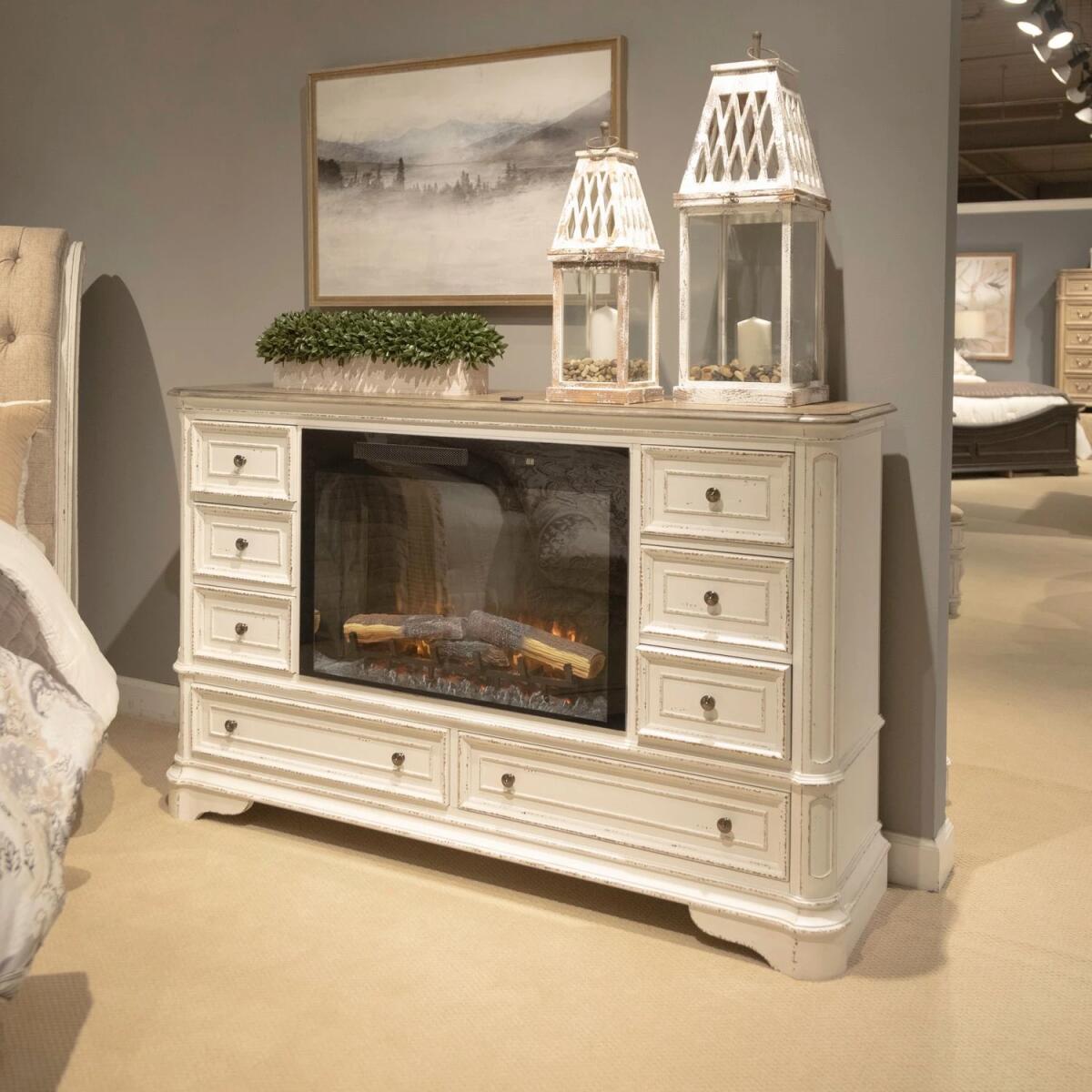 2c776b45203e491152e6c95f3ec82953 Fireplace TV Consoles 244 8 Drawer Dresser w/ Fire FTS - Image 1