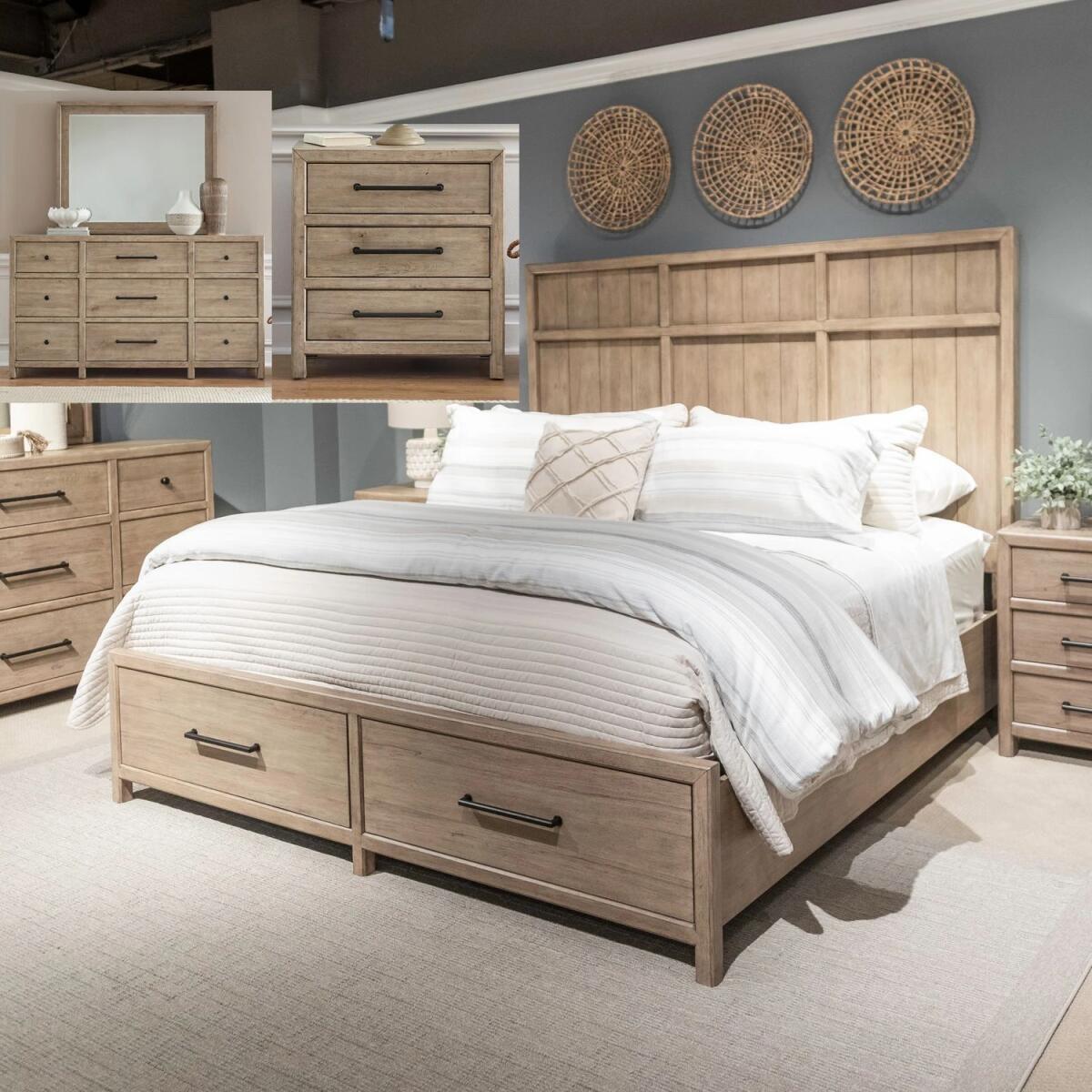 Proximity Place Queen Storage Bed, Dresser & Mirror, Night Stand - Image 2