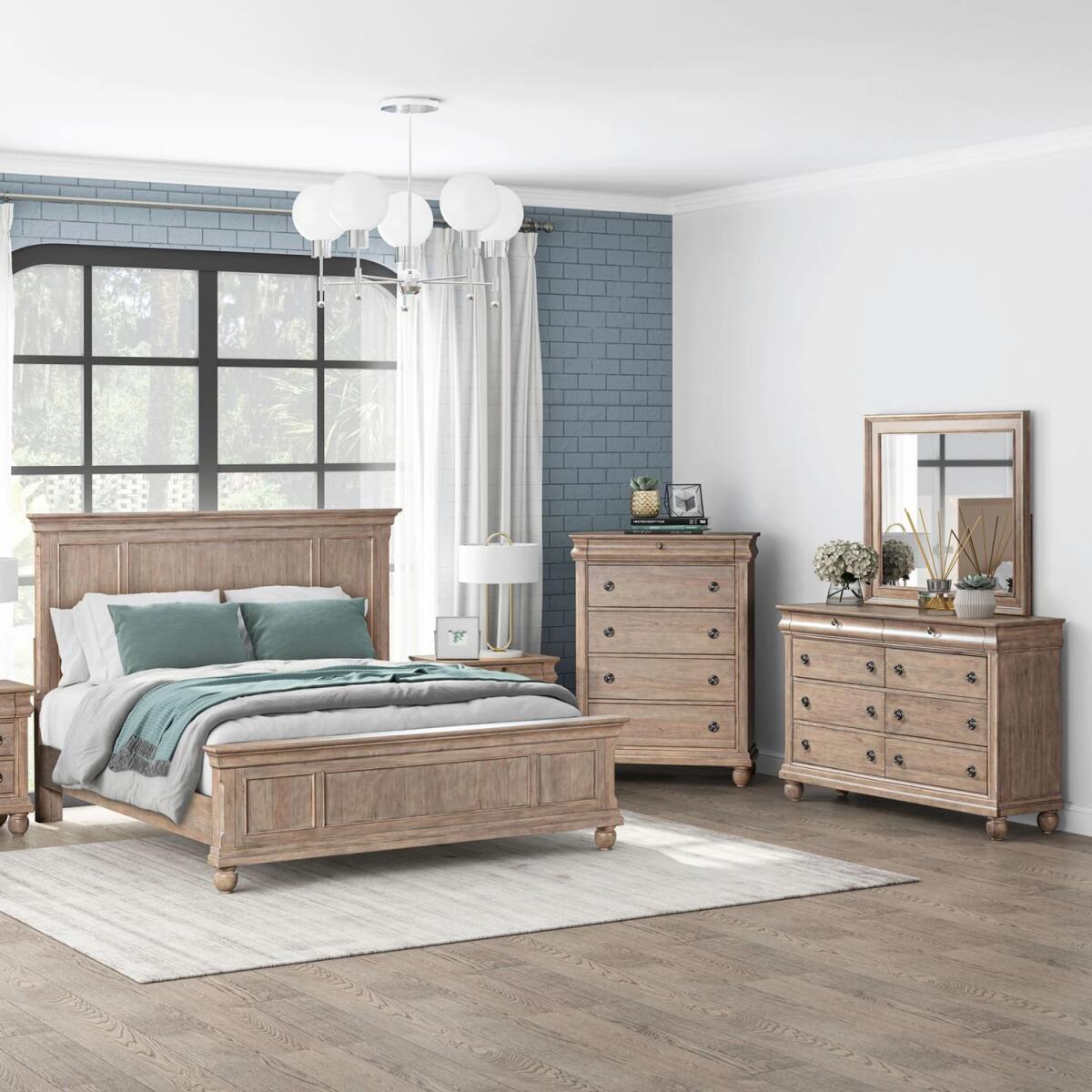 Rustic Traditions Queen Panel Bed, Dresser & Mirror, Chest - Image 2