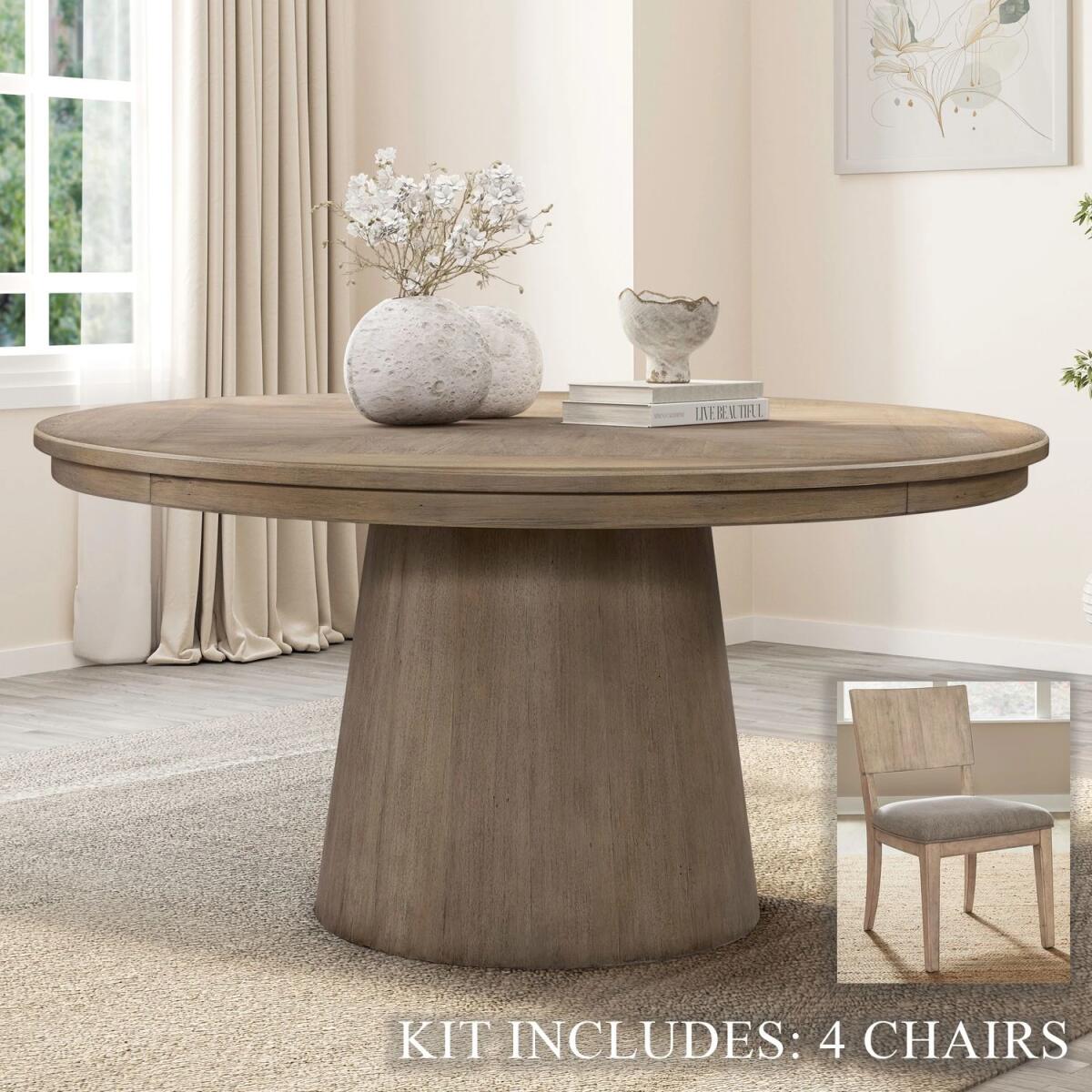 Proximity Place 5 Piece Round Ped Table Set - Image 2