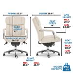 Sutherland Quilted Leather Office Chair, Light Ivory - 44813C-LZB - Image 13