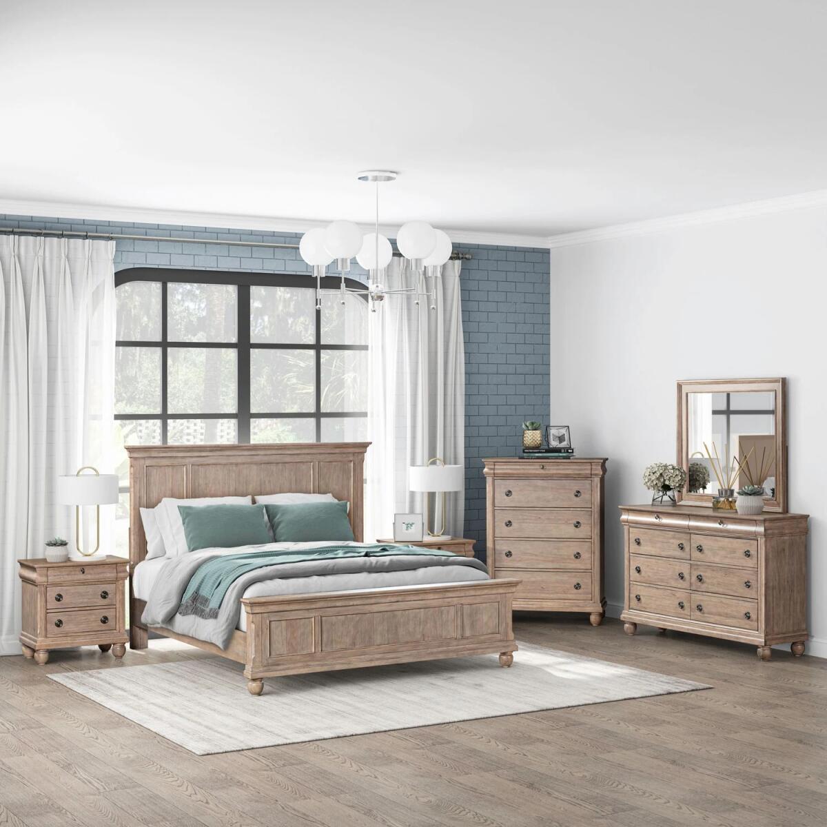 Rustic Traditions Queen Panel Bed, Dresser & Mirror, Chest, Night Stand - Image 2