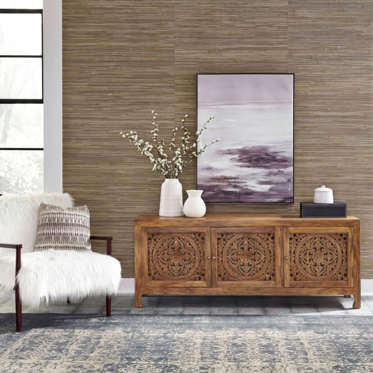 Marisol 65 Inch 3 Door Accent TV Stand - Brown - Image 2