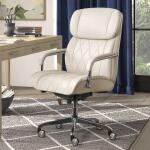 Sutherland Quilted Leather Office Chair, Light Ivory - 44813C-LZB - Image 12