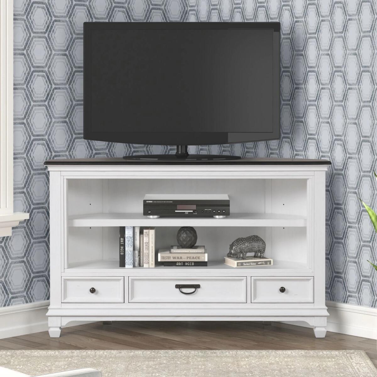 Fireplace TV Consoles 58 Inch Corner Fireplace TV Console - Image 2