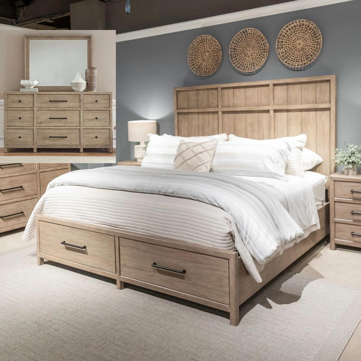 Proximity Place Queen Storage Bed, Dresser & Mirror - Image 2