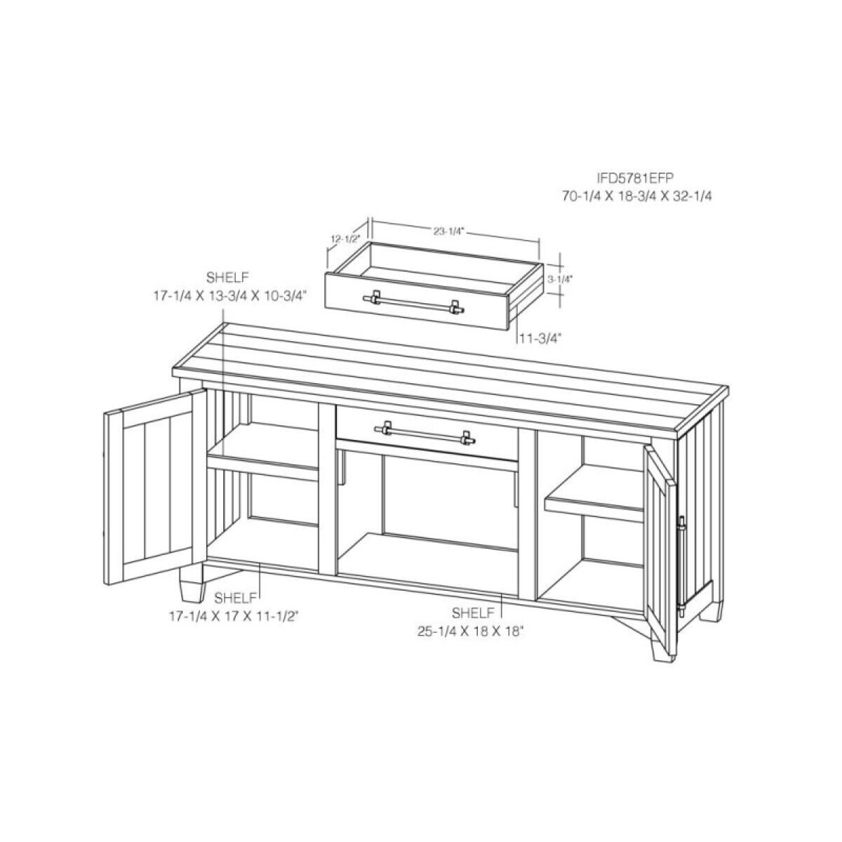 Town 1 Drawer, 2 Door, TV Stand for electric fireplace - Image 12