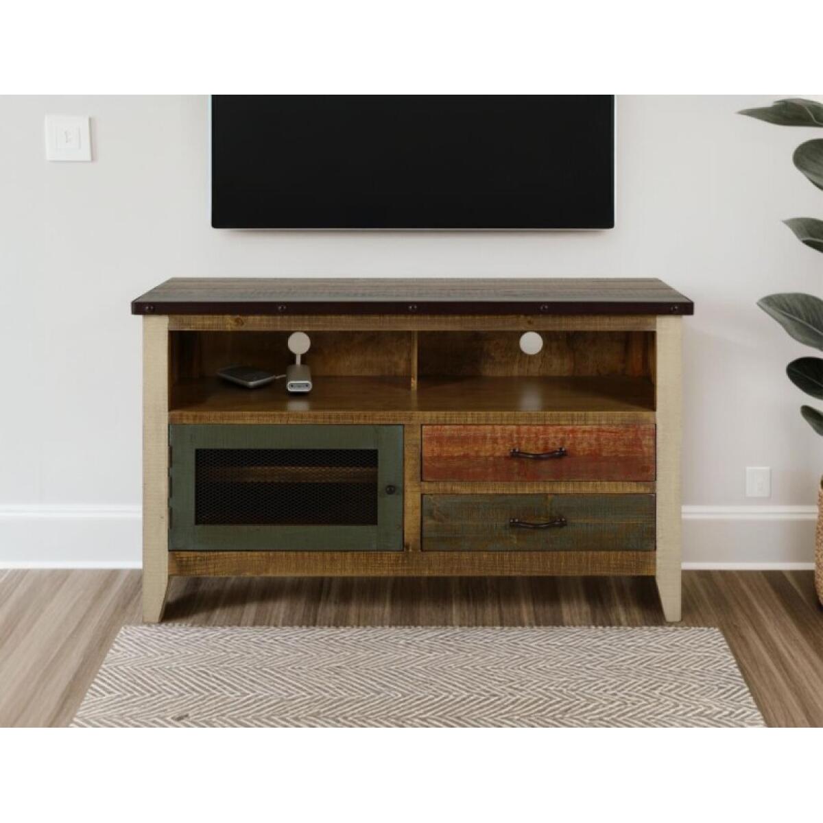 Antique 2 Drawer, 1 Door 52" TV Stand - Image 4